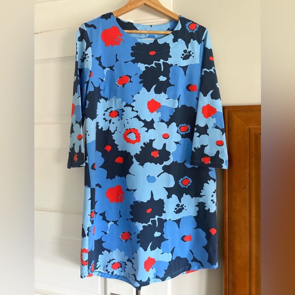 Mahi Gold Blue and orange red Patterned dress
